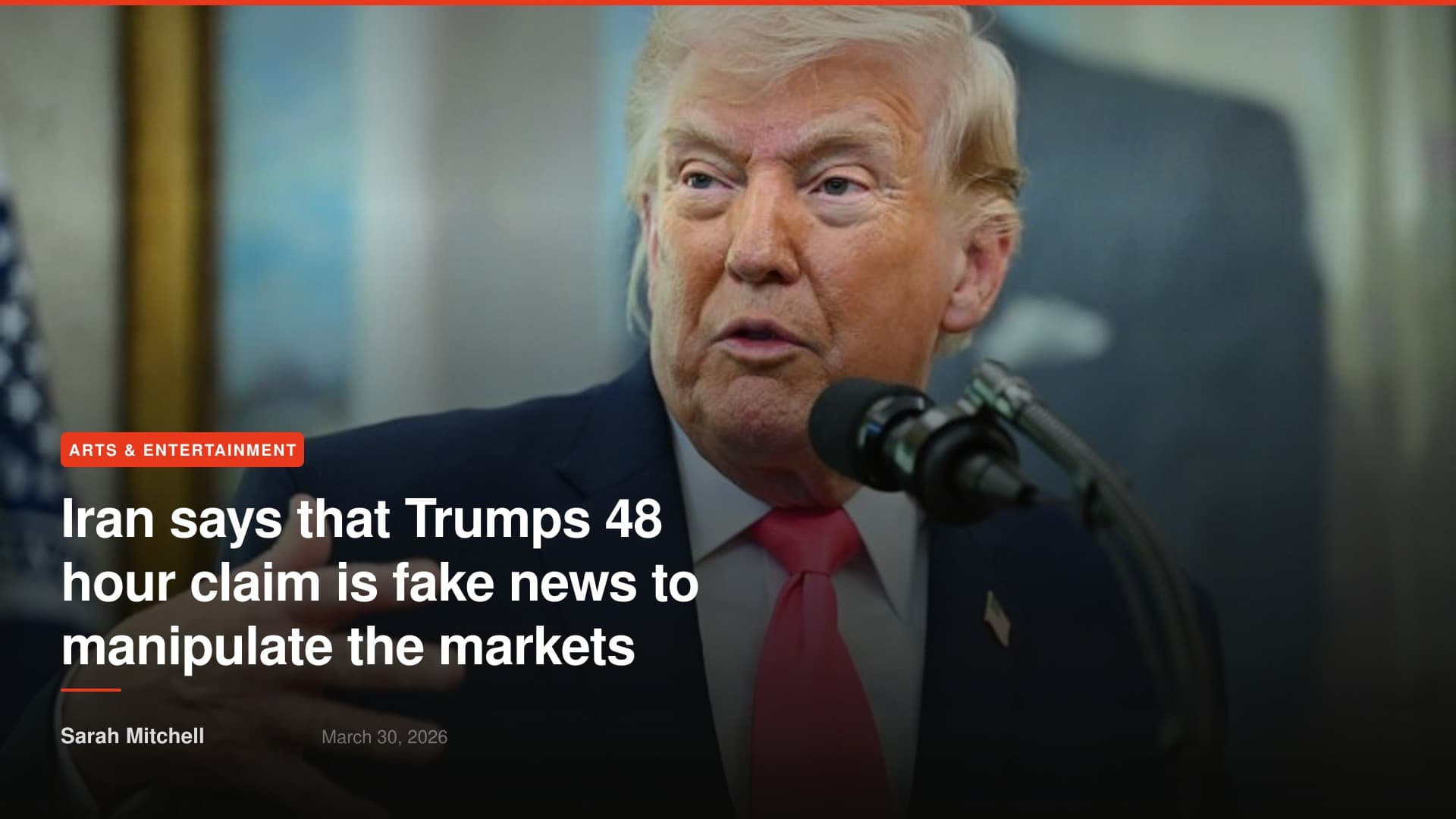 Iran says that Trumps 48 hour claim is fake news to manipulate the markets